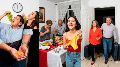 En la foto: Varias personas haciendo los agüeros colombianos