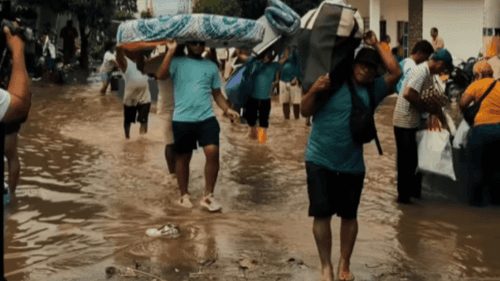 Damnificados por inundaciones en el departamento de Córdoba