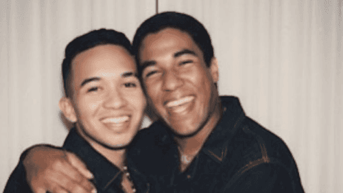 Foto recreada por inteligencia artificial de Samuel Morales con su padre, Kaleth Morales.